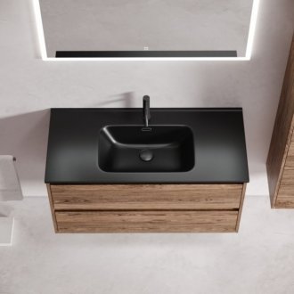 Тумба с раковиной Sancos Libra 100 дуб чарльстон Black