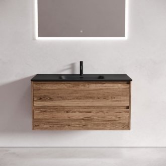 Тумба с раковиной Sancos Libra 100 дуб чарльстон Black