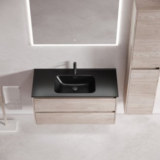 Тумба с раковиной Sancos Libra 100 дуб галифакс Black