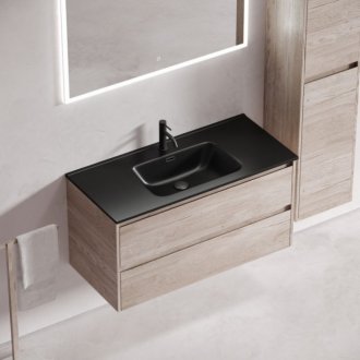 Тумба с раковиной Sancos Libra 100 дуб галифакс Black