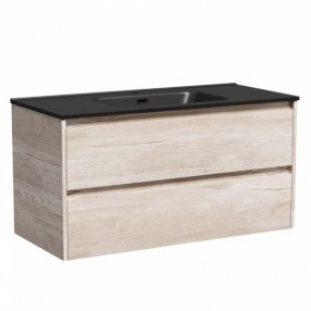 Тумба с раковиной Sancos Libra 100 дуб галифакс Black