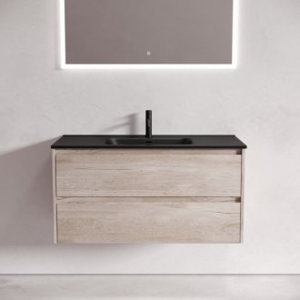Тумба с раковиной Sancos Libra 100 дуб галифакс Black