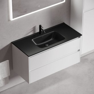 Тумба с раковиной Sancos Libra 100 белая Black