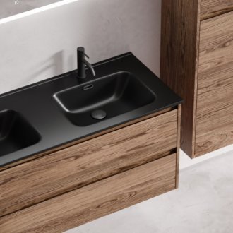 Тумба с раковиной Sancos Libra 120-2 дуб чарльстон Black
