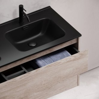 Тумба с раковиной Sancos Libra 120-2 дуб галифакс Black