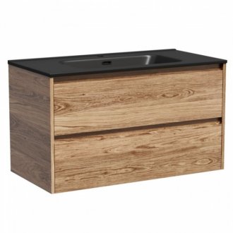 Тумба с раковиной Sancos Libra 90 дуб чарльстон Black