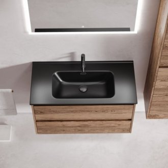 Тумба с раковиной Sancos Libra 90 дуб чарльстон Black