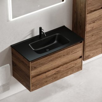 Тумба с раковиной Sancos Libra 90 дуб чарльстон Black