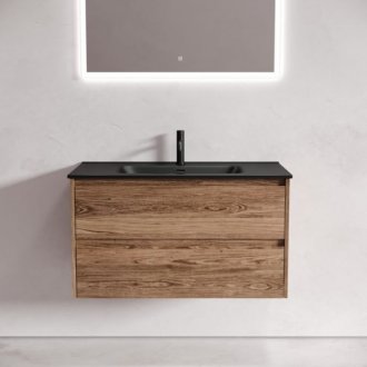 Тумба с раковиной Sancos Libra 90 дуб чарльстон Black