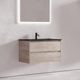 Тумба с раковиной Sancos Libra 90 дуб галифакс Black