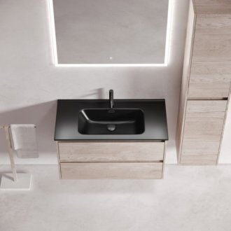 Тумба с раковиной Sancos Libra 90 дуб галифакс Black