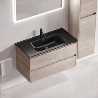 Тумба с раковиной Sancos Libra 90 дуб галифакс Black