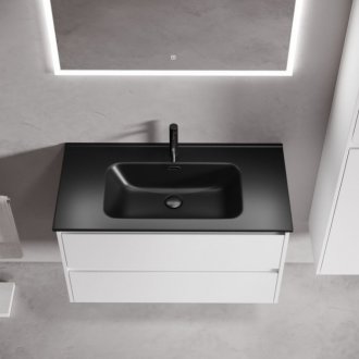 Тумба с раковиной Sancos Libra 90 белая Black