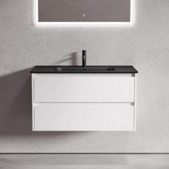 Тумба с раковиной Sancos Libra 90 белая Black