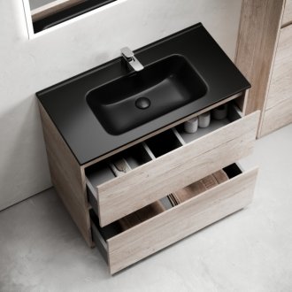 Тумба с раковиной Sancos Libra Floor 90 дуб галифакс Black