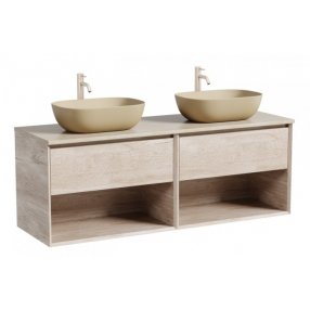 Тумба с раковинами и столешницей Sancos Marmi 1.0 140 дуб галифакс TT140A2X