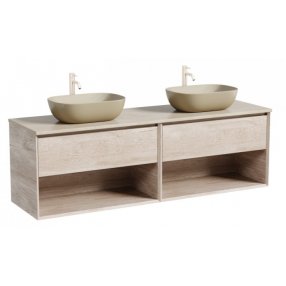 Тумба с раковинами и столешницей Sancos Marmi 1.0 160 дуб галифакс TT160A2X