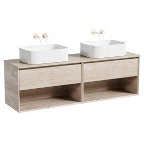 Тумба с раковинами и столешницей Sancos Marmi 1.0 160 дуб галифакс TT160A2