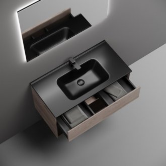 Тумба с раковиной Sancos Marmi 1.0 90 дуб галифакс Black