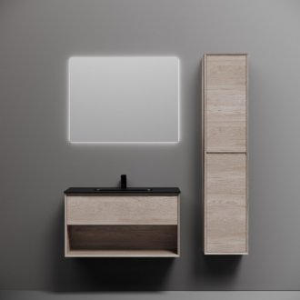 Тумба с раковиной Sancos Marmi 1.0 90 дуб галифакс Black