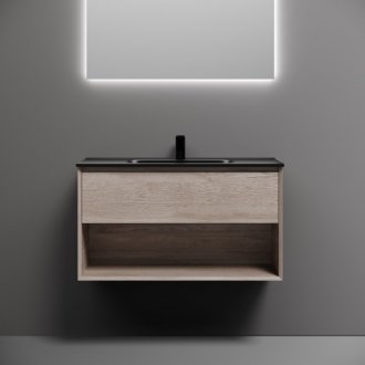 Тумба с раковиной Sancos Marmi 1.0 90 дуб галифакс Black