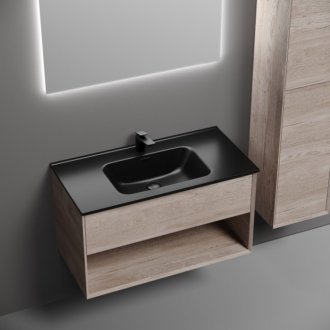 Тумба с раковиной Sancos Marmi 1.0 90 дуб галифакс Black