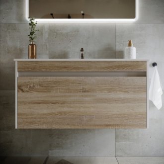 Мебель для ванной Sancos Smart 100 дуб бардолино/белая