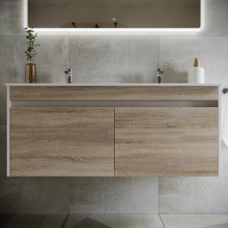 Мебель для ванной Sancos Smart 120-2 дуб бардолино/белая