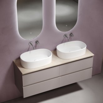 Тумба с раковинами и столешницей Sancos Snob R 140 Doha Soft TT140A2