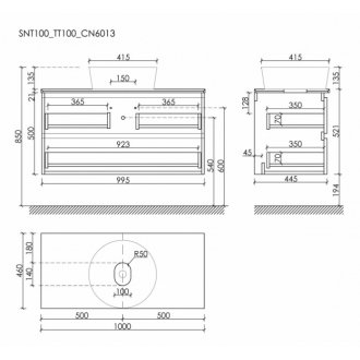 Мебель для ванной со столешницей Sancos Snob T 100 SNT100SM+TT100A2+CN6013