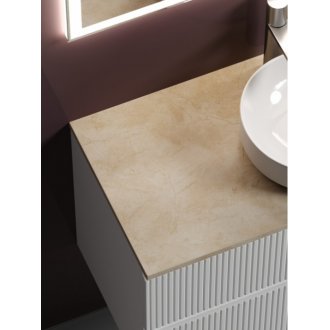 Мебель для ванной с раковиной из санфарфора и столешницей из керамогранита Sancos SNT100W Snob T 100
