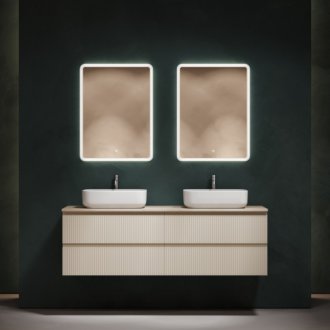 Тумба с раковинами и столешницей Sancos Snob T 160 Beige Soft TT160A2X