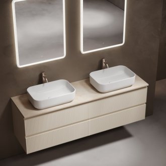 Тумба с раковинами и столешницей Sancos Snob T 160 Beige Soft TT160A2X