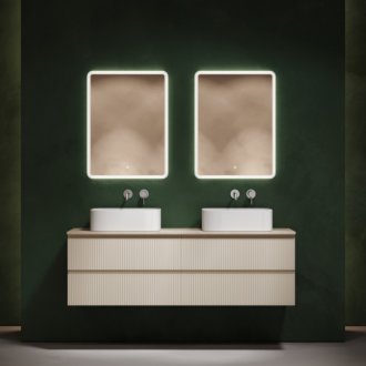 Тумба с раковинами и столешницей Sancos Snob T 160 Beige Soft TT160A2