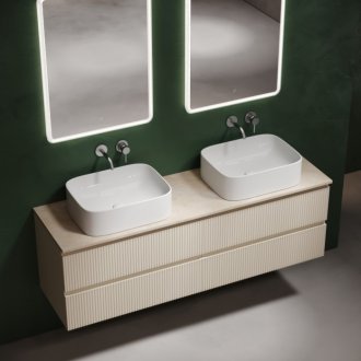 Тумба с раковинами и столешницей Sancos Snob T 160 Beige Soft TT160A2
