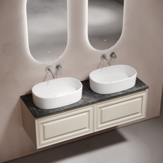 Тумба с раковинами и столешницей Sancos Very 140 Beige Soft TT140A1
