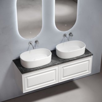 Тумба с раковинами и столешницей Sancos Very 140 Bianco TT140A1