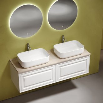 Тумба с раковинами и столешницей Sancos Very 140 Bianco TT140A2X