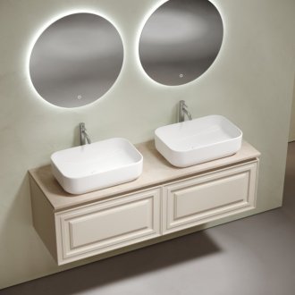 Тумба с раковинами и столешницей Sancos Very 160 Beige Soft TT160A2X