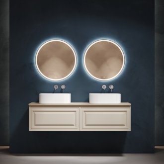 Тумба с раковинами и столешницей Sancos Very 160 Beige Soft TT160A2