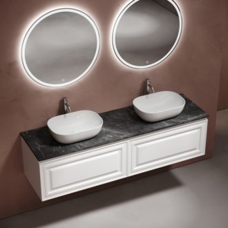 Тумба с раковинами и столешницей Sancos Very 160 Bianco TT160A1X