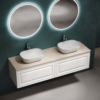 Тумба с раковинами и столешницей Sancos Very 160 Bianco TT160A2X