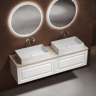 Тумба с раковинами и столешницей Sancos Very 160 Bianco TT160A2