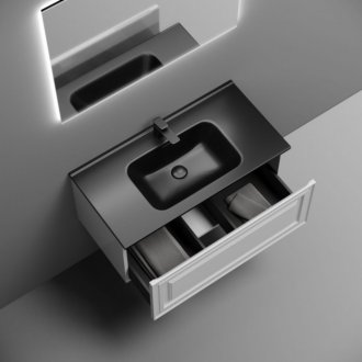 Тумба с раковиной Sancos Very 90 Bianco Black