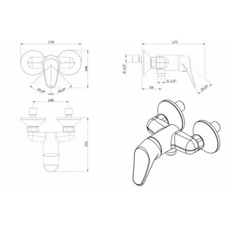 Смеситель для душа Sanindusa Mini 520700111