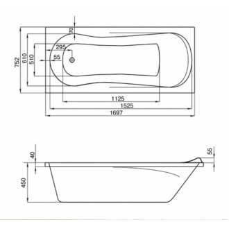 Ванна акриловая Santek Каледония 170x75