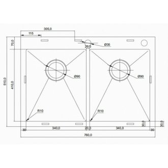 Мойка кухонная Seaman Eco Marino SMB-7651DS.B