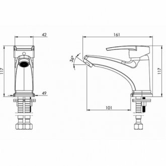 Смеситель для раковины Shouder Atlas Plus 0010204