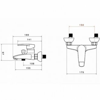 Смеситель для ванны Shouder Atlas Plus 0010104