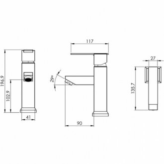 Смеситель для раковины Shouder Sharp 0380204